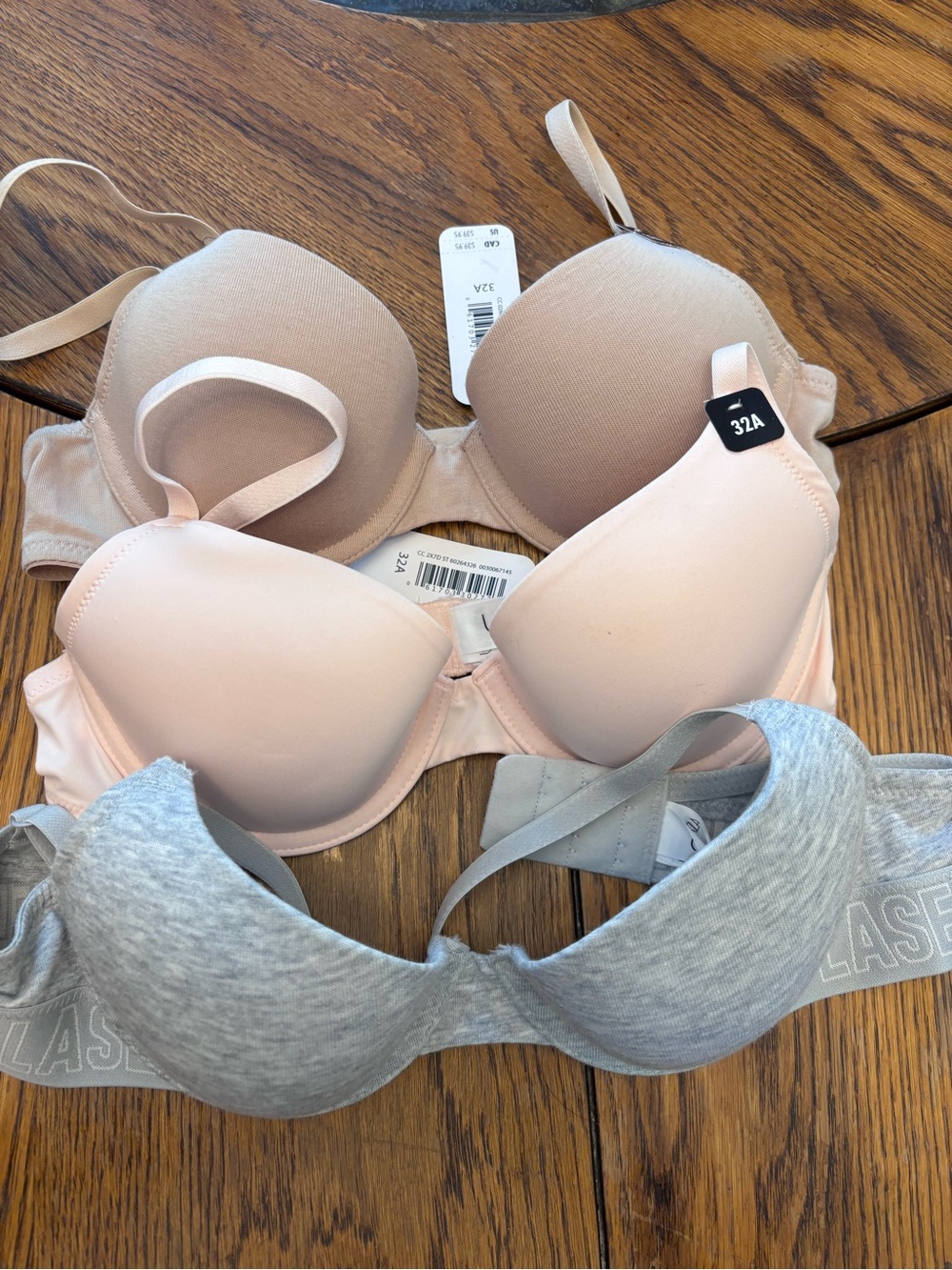 La SENZA Nude, Blush & Gray T-Shirt Bra Trio
